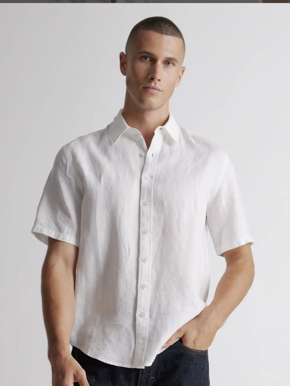 Quince Men's  European 100% Linen Relaxed  Short-Sleeve Shirt XL